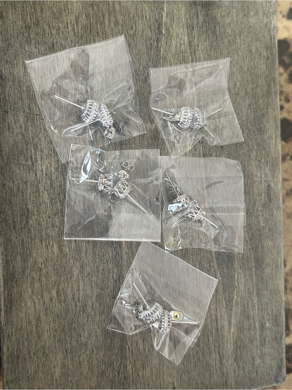 Silver Tone Metal Earring Backs - Pack of Five